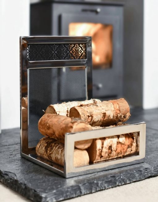 “Hinburn House” Contemporary Stainless Steel Log Store “Hinburn House” Contemporary Stainless Steel Log Store