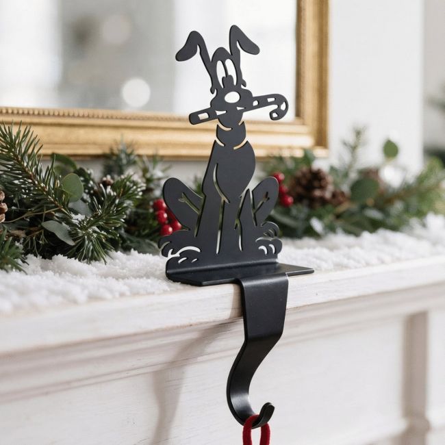 Stocking Holder Dog with Candy Cane Stocking Holder Dog with Candy Cane