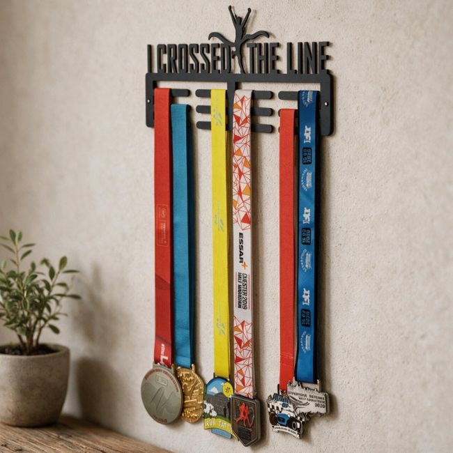 I Crossed the Line Sports Medal Hanger in Situ I Crossed the Line Sports Medal Hanger in Situ
