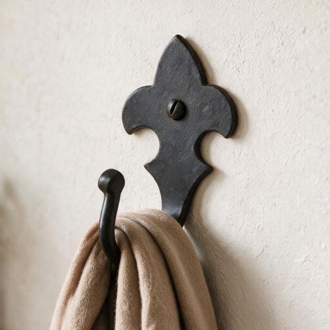 The Fleur-De-Lys Hook Shown Close up with a Scarf on it - Digital Illustration 