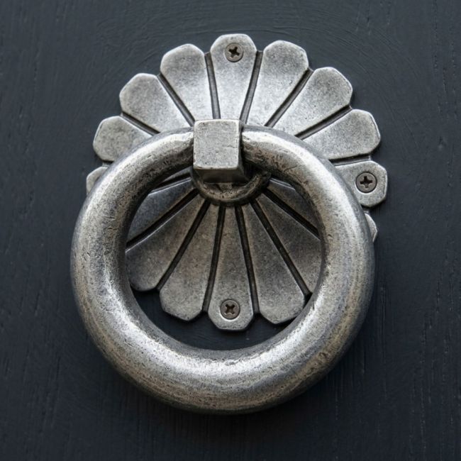 Floral Back plate Design Door Knocker Created From Pewter Floral Back plate Design Door Knocker Created From Pewter