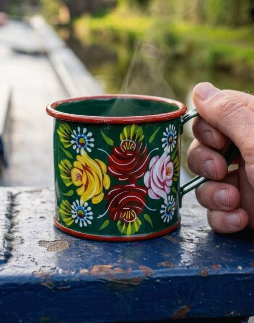 Hand Painted Narrowboat Finished in Green 