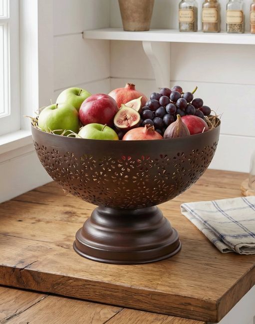 The “Halecroft” Floral Fruit Bowl With a Selection of Fruit Displayed next to a Kitchen Window in a Country Cottage Available in Different Finishes - Digital Illustration The “Halecroft” Floral Fruit Bowl With a Selection of Fruit Displayed next to a Kitchen Window in a Country Cottage Available in Different Finishes - Digital Illustration