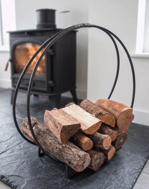 “Harewood Park” Contemporary Log Rack & Holder in a Natural Iron Finish “Harewood Park” Contemporary Log Rack & Holder in a Natural Iron Finish
