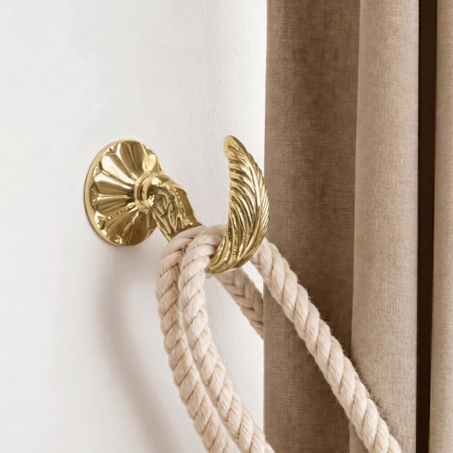 The ’Hathaway’ Curtain tie back Fitted On a Cream Coloured Wall in a Modern Living Room - Digital Illustration The ’Hathaway’ Curtain tie back Fitted On a Cream Coloured Wall in a Modern Living Room - Digital Illustration