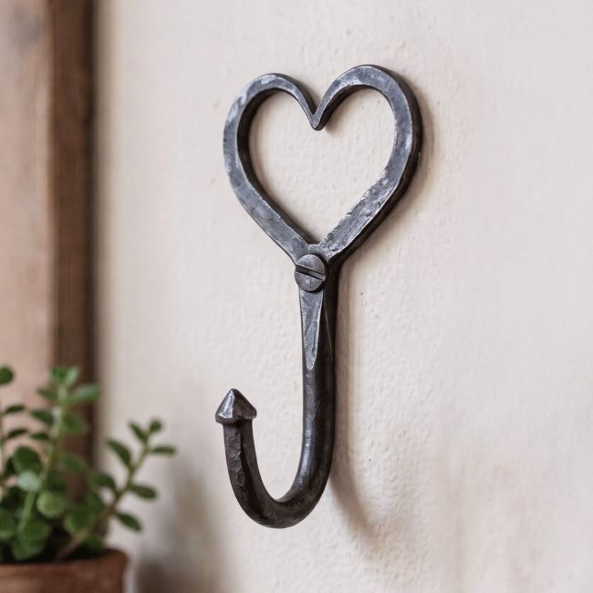 Heart Shaped Coat Hook Created From Iron