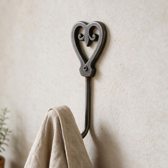 Heart Shaped Iron Coat hook With Ceramic Ball Tip Heart Shaped Iron Coat hook With Ceramic Ball Tip