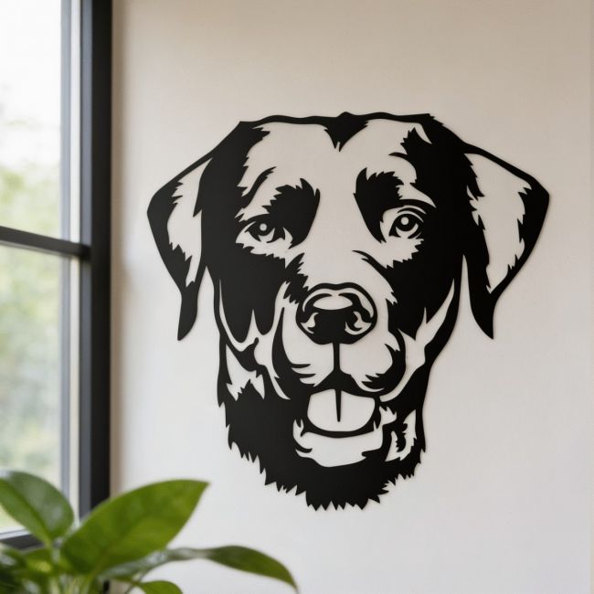 Labrador Wall Art in Situ on a White Wall
