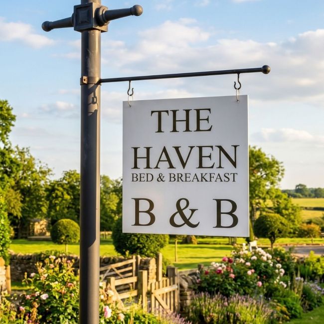 Lamp Post Hanging Sign Kit with sign writing