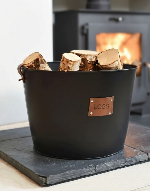 Large "Logs" Black Log Basket Large "Logs" Black Log Basket