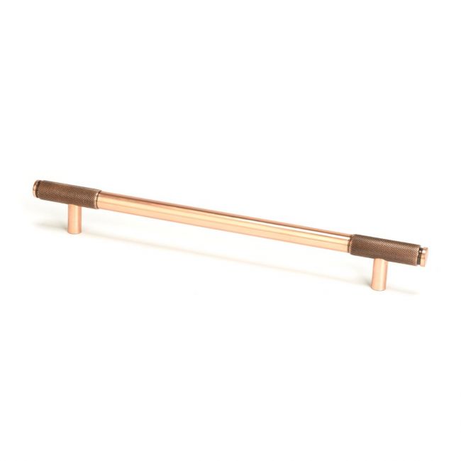The Large Half Knurled Cabinet Pull Handle in Polished Bronze Shown Upright on a White Background The Large Half Knurled Cabinet Pull Handle in Polished Bronze Shown Upright on a White Background
