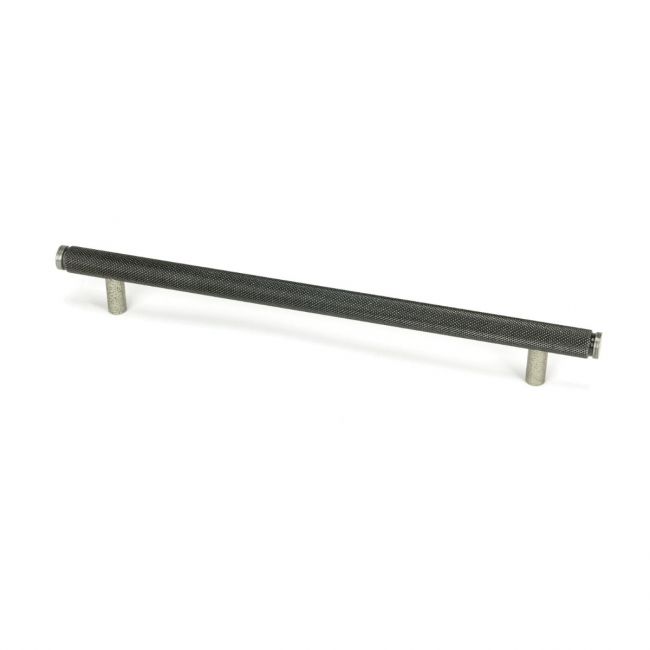 The Large Knurled Cabinet Pull Handle in Pewter Shown Upright on a White Background The Large Knurled Cabinet Pull Handle in Pewter Shown Upright on a White Background