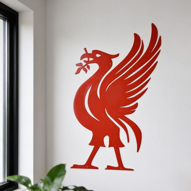 Large Liver Bird Steel Wall Art- Red 