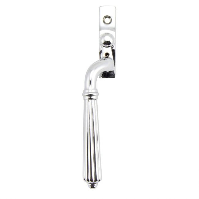 Polished Chrome Reeded Georgian Espagnolette Window Handle - Left-Handed