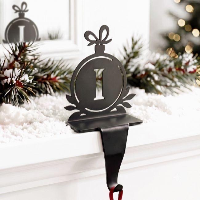Letter I Stocking Holder in Situ on a Mantel Piece Letter I Stocking Holder in Situ on a Mantel Piece