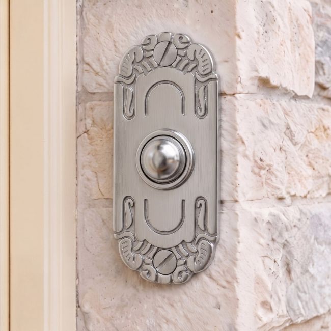 Satin Chrome Art Nouveau inspired door bell Satin Chrome Art Nouveau inspired door bell
