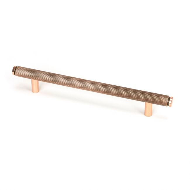 The Medium Knurled Cabinet Pull Handle in Polished Bronze Shown Upright on a White Background