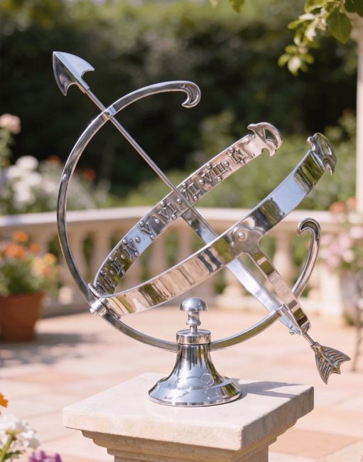 Profatius Bright Chrome Armillary - Medium Size