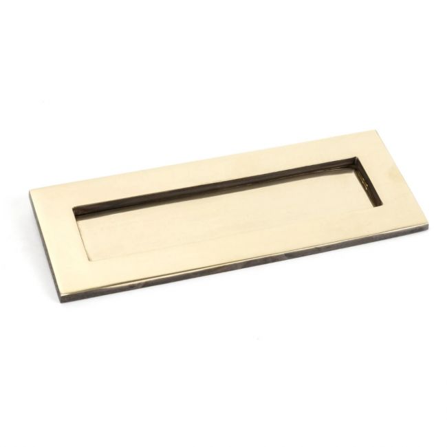 Modern 10 Inch Front Door Letter Plate - Contemporary Minimalist Flap - Aged Brass Modern 10 Inch Front Door Letter Plate - Contemporary Minimalist Flap - Aged Brass