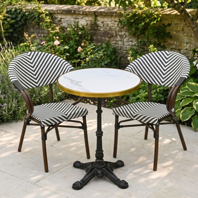 Monaco Parisian Bistro Set - Black and White