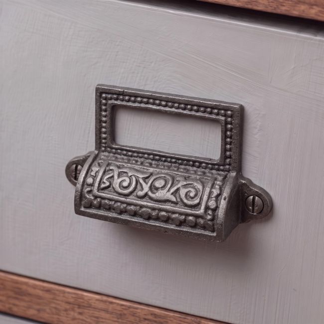 Ornate Drawer Pull With Label Holder Created From Iron Ornate Drawer Pull With Label Holder Created From Iron