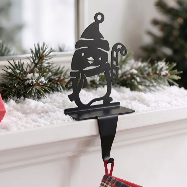 Stocking Holder with Penguin & Candy Cane Stocking Holder with Penguin & Candy Cane