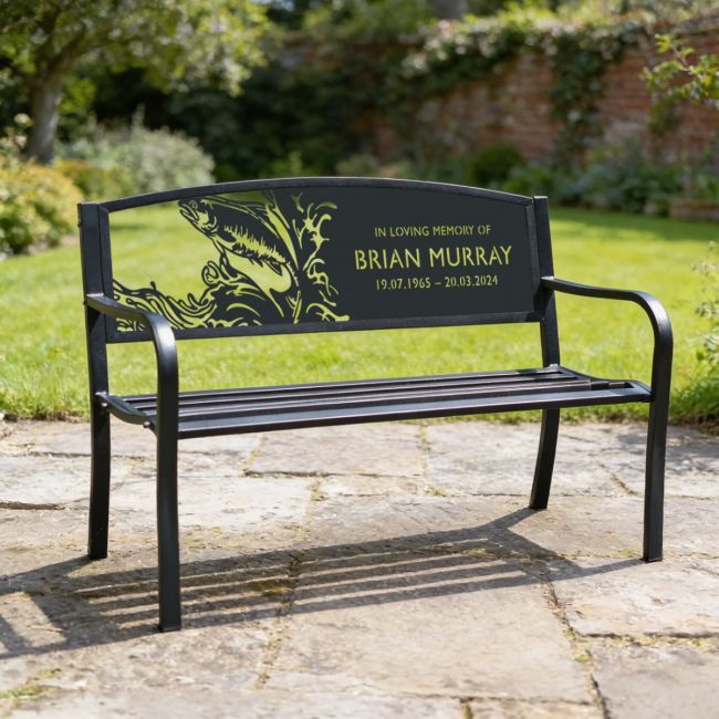 Personalised Freshwater Salmon Iron & Steel Park Bench