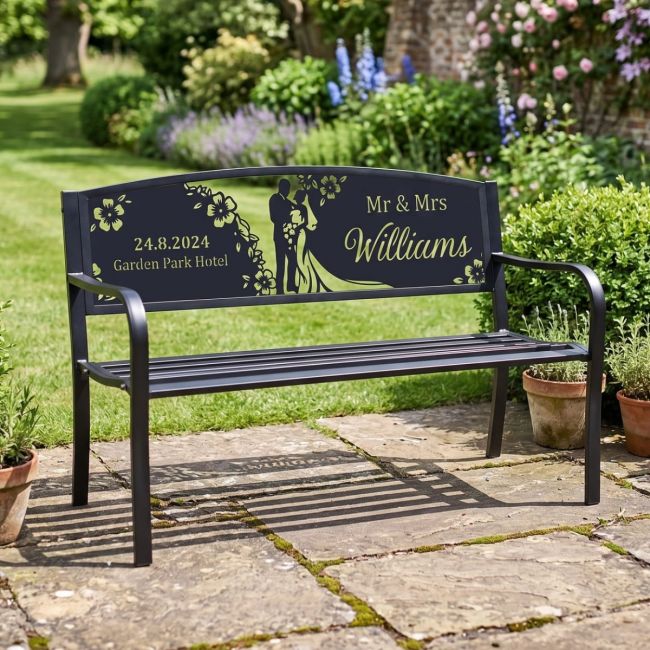 Personalised "Mr and Mrs" Iron & Steel Park Bench