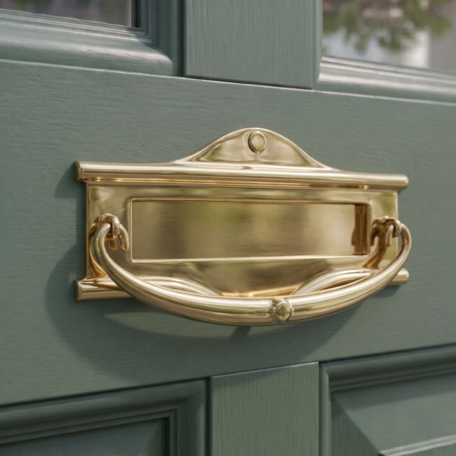 Polished Brass Letter Plate & Knocker Polished Brass Letter Plate & Knocker