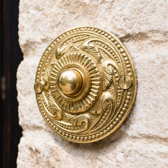 Polished Brass "Rococo" Bell Push Polished Brass "Rococo" Bell Push