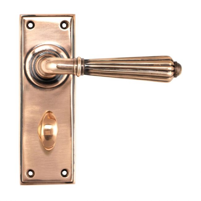 The Polished Bronze Classic Fluted Period Privacy Suite Bathroom Lever Handles