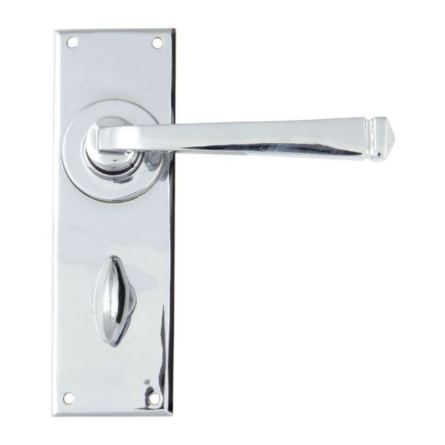 The Polished Chrome Sleek Architectural Privacy Suite Bathroom Lever Handles
