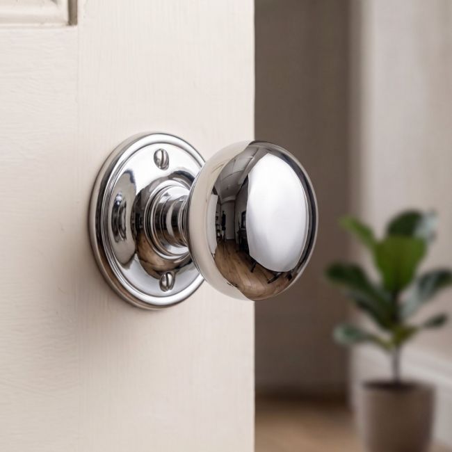 Polished Chrome Mushroom Door Knob Polished Chrome Mushroom Door Knob