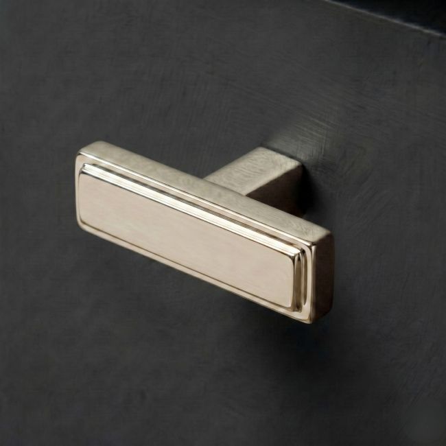 "Emerson" Rectangular T-Bar Cabinet Pull Handle - Polished Nickel "Emerson" Rectangular T-Bar Cabinet Pull Handle - Polished Nickel