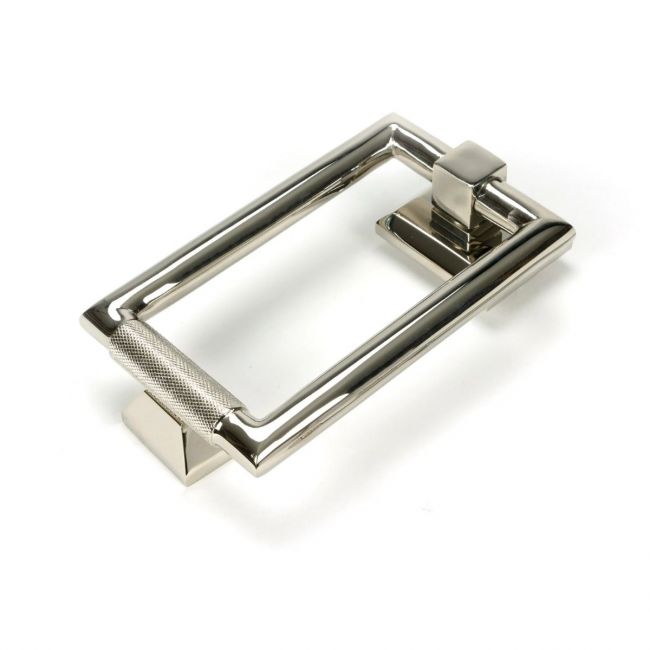 Modern Knurled Rectangular Door Knocker - Polished Nickel Modern Knurled Rectangular Door Knocker - Polished Nickel