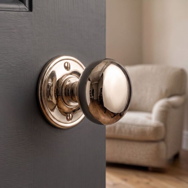 Polished Nickel Mushroom Door Knob Polished Nickel Mushroom Door Knob
