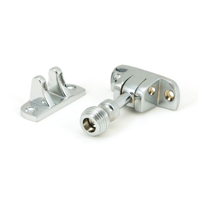 The Radiused Beehive Brighton Sash Window Fastener in Polished Chrome on a White Background on a White Background The Radiused Beehive Brighton Sash Window Fastener in Polished Chrome on a White Background on a White Background
