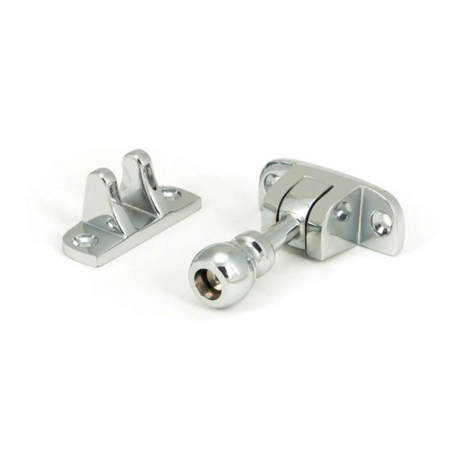 The Radiused Rounded Brighton Sash Window Fastener in Polished Chrome on a White Background The Radiused Rounded Brighton Sash Window Fastener in Polished Chrome on a White Background