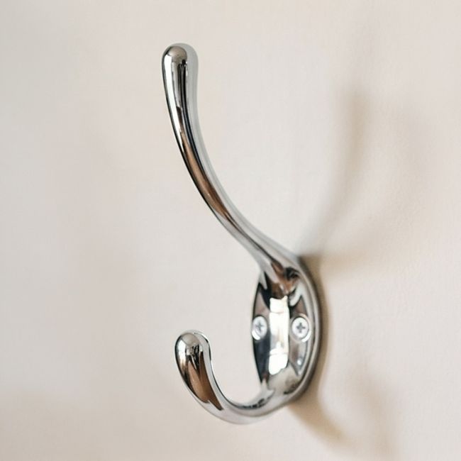 Bright Chrome Contemporary Coat & Hat Hook