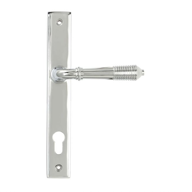 Ribbed Slimline Exterior Door Handle - Polished Chrome Ribbed Slimline Exterior Door Handle - Polished Chrome