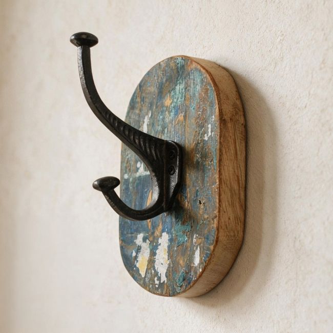 Rustic Wood And Iron Coat Hook - thumbnail Rustic Wood And Iron Coat Hook - thumbnail