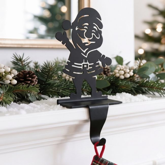 Santa Stocking Holder with Fairy Lights Santa Stocking Holder with Fairy Lights