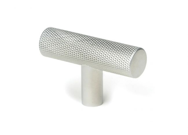 "Astor" Knurled Industrial T-Bar – Satin Chrome