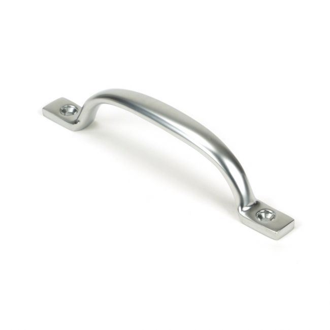 The Slim Sash Window Lift Pull Handle in Satin Chrome Shown Upright on a White Background The Slim Sash Window Lift Pull Handle in Satin Chrome Shown Upright on a White Background