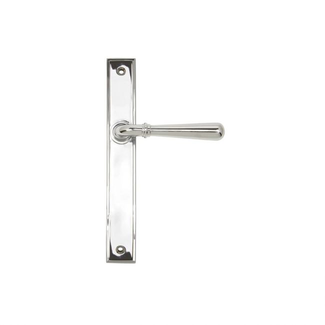 The Slimline Smooth Lever Espagnolette Door Latch in Polished Chrome on a White Background The Slimline Smooth Lever Espagnolette Door Latch in Polished Chrome on a White Background