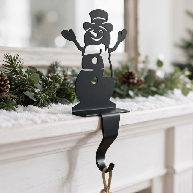 Snowman Stocking Holder Created From Iron Snowman Stocking Holder Created From Iron