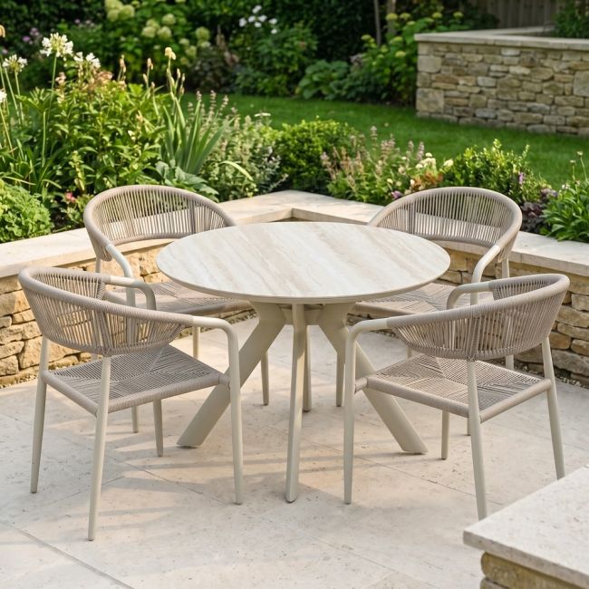 Soria Woven 4-Seater Dining Set