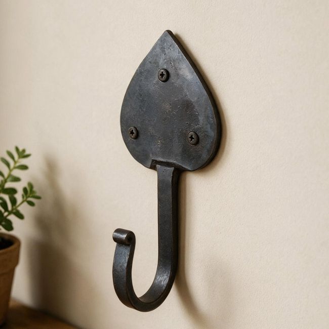 Spade Design Wrought Iron Coat Hook