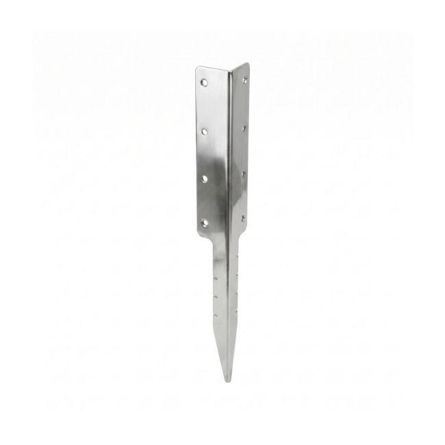 The Stainless Steel Railway Sleeper Corner Spikes - Double on a White Background