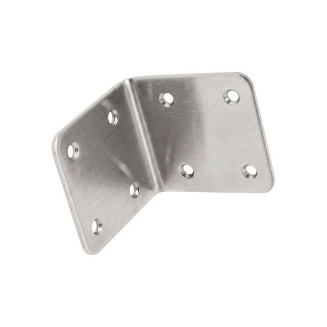 The Stainless Steel Railway Sleeper Internal Corner Support Bracket on a White Background